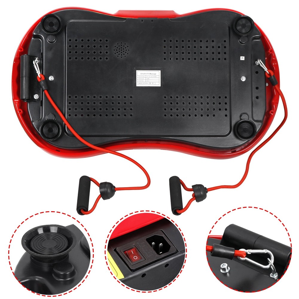 Vibration Plate Exercise Machine for Full Body Workout with Bluetooth, Red