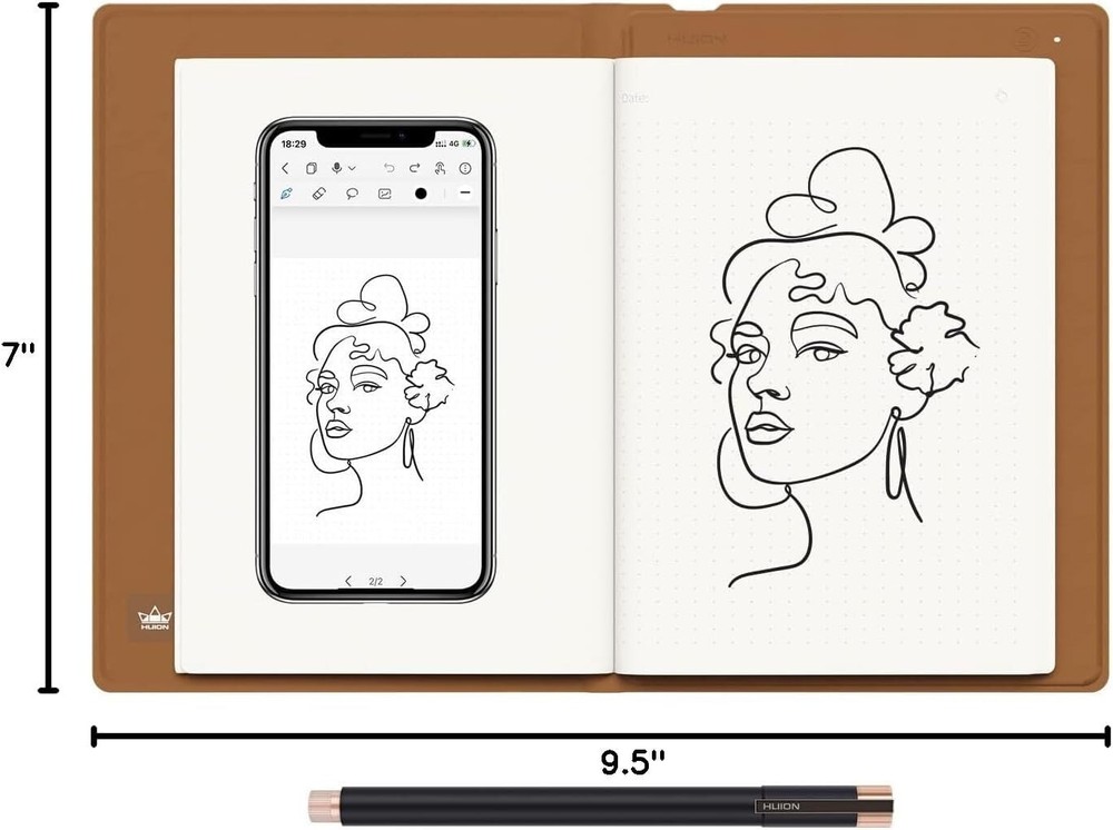 Note 2-in-1 Digital Notebook Drawing Tablet With Battery-free Pen, Bluetooth ...