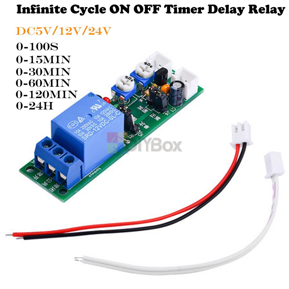DC 5V 12V 24V Infinite Loop ON OFF Delay Relay Module Cycle Delay Timer Relay