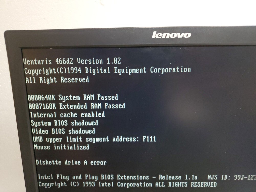 Digital Venturis 466 Computer DEC 854WW, Powers On & Boots Win 3.1 -AS IS *READ