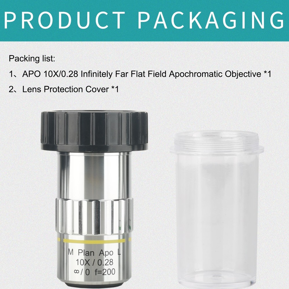10X Infinite far Long Working Distance Metallographic Microscope objective