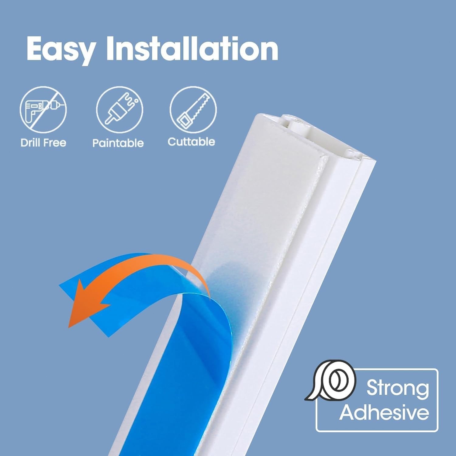 116In Cord Hider Kit, Cord Covers for Wires on Wall, Cord Hider for Wall Mount T