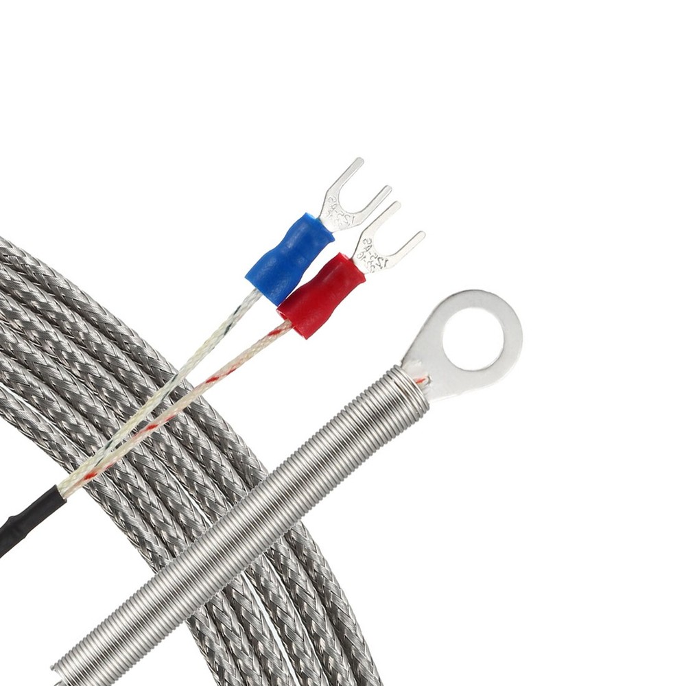 K Type Thermocouple Temperature Sensor Probe with 1M Cable 6mm Hole - Spring