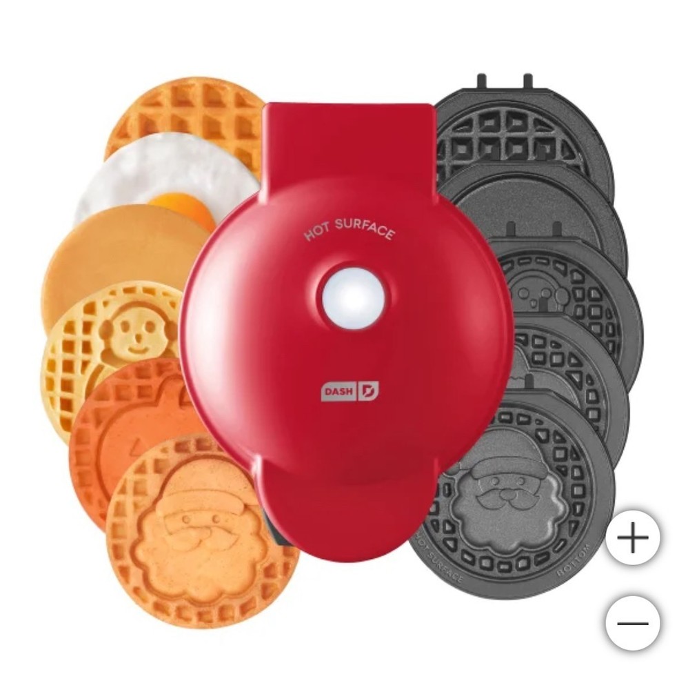 Dash Multi-Plate Mini Waffle Maker 7 removable Plates-Holiday design