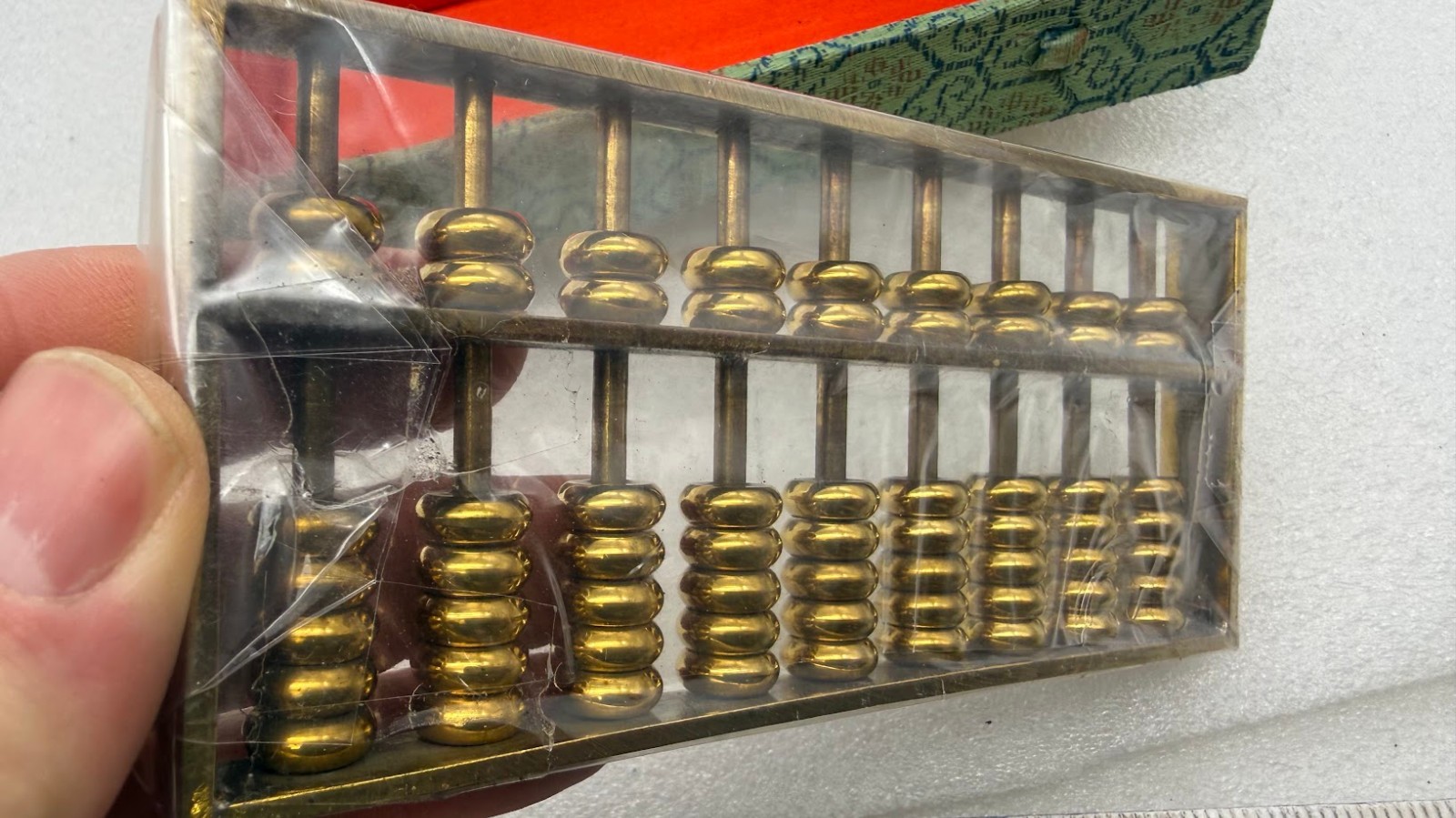 Brass Mini Abacus In Original Box still wrapped looks new as shown!!