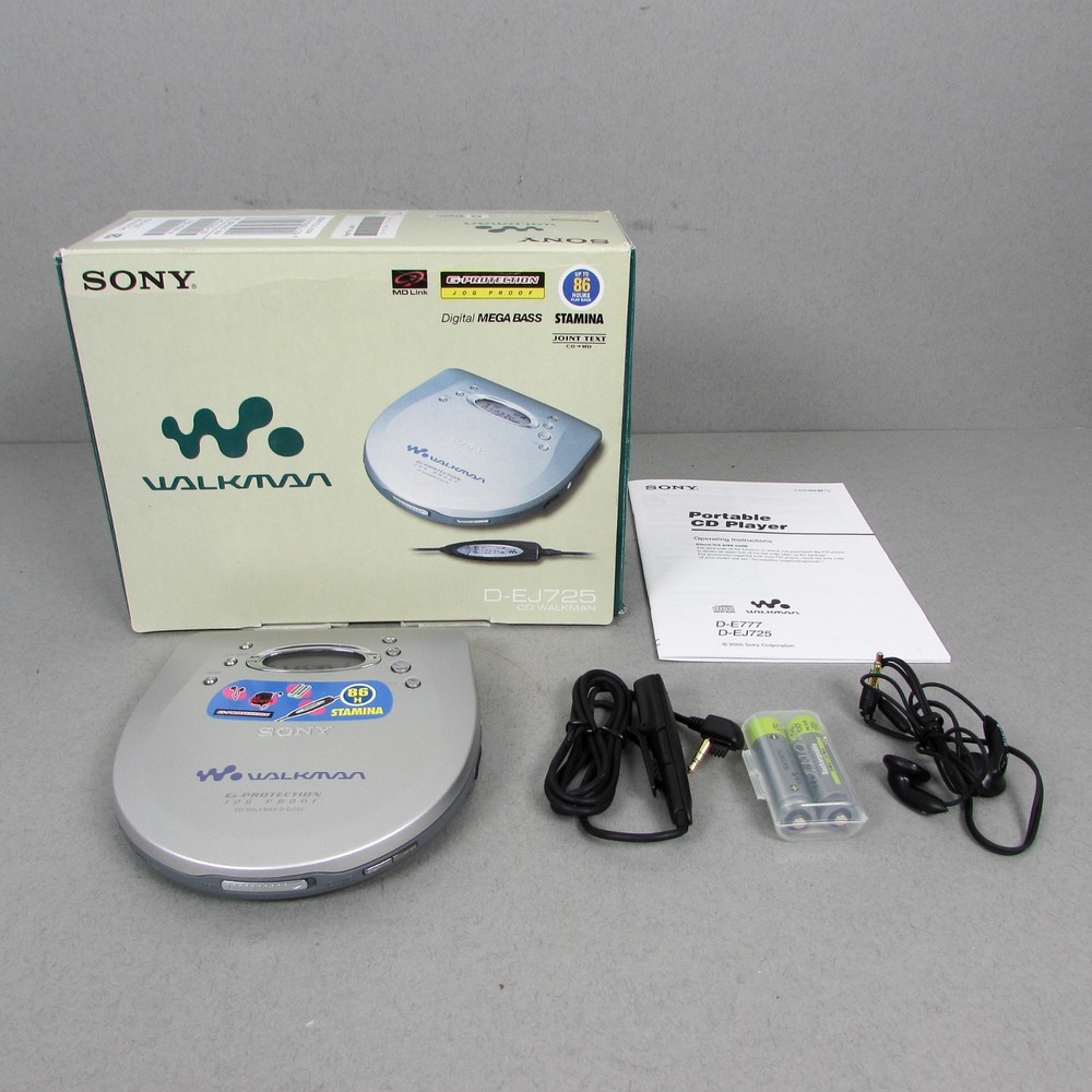 SONY D-EJ725 CD WALKMAN Boxed with Instructions MINT CONDITION PLAYER