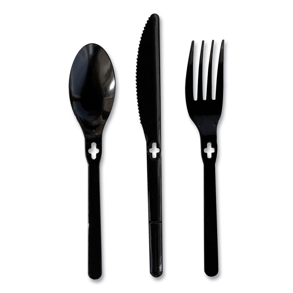 FORK WEGO POLYSTYRENE, FORK, BLACK, 1000/CARTON