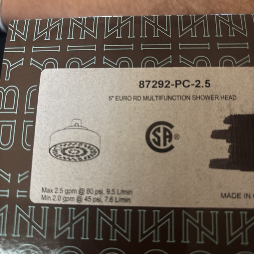 Brizo 87292-PC-2.5 Universal Showering 5'' Multi-Function Showerhead, Chrome