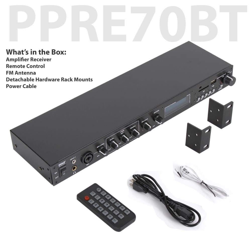 Pyle Pro Audio Bluetooth Preamplifier Receiver System-Digital Rack Mount