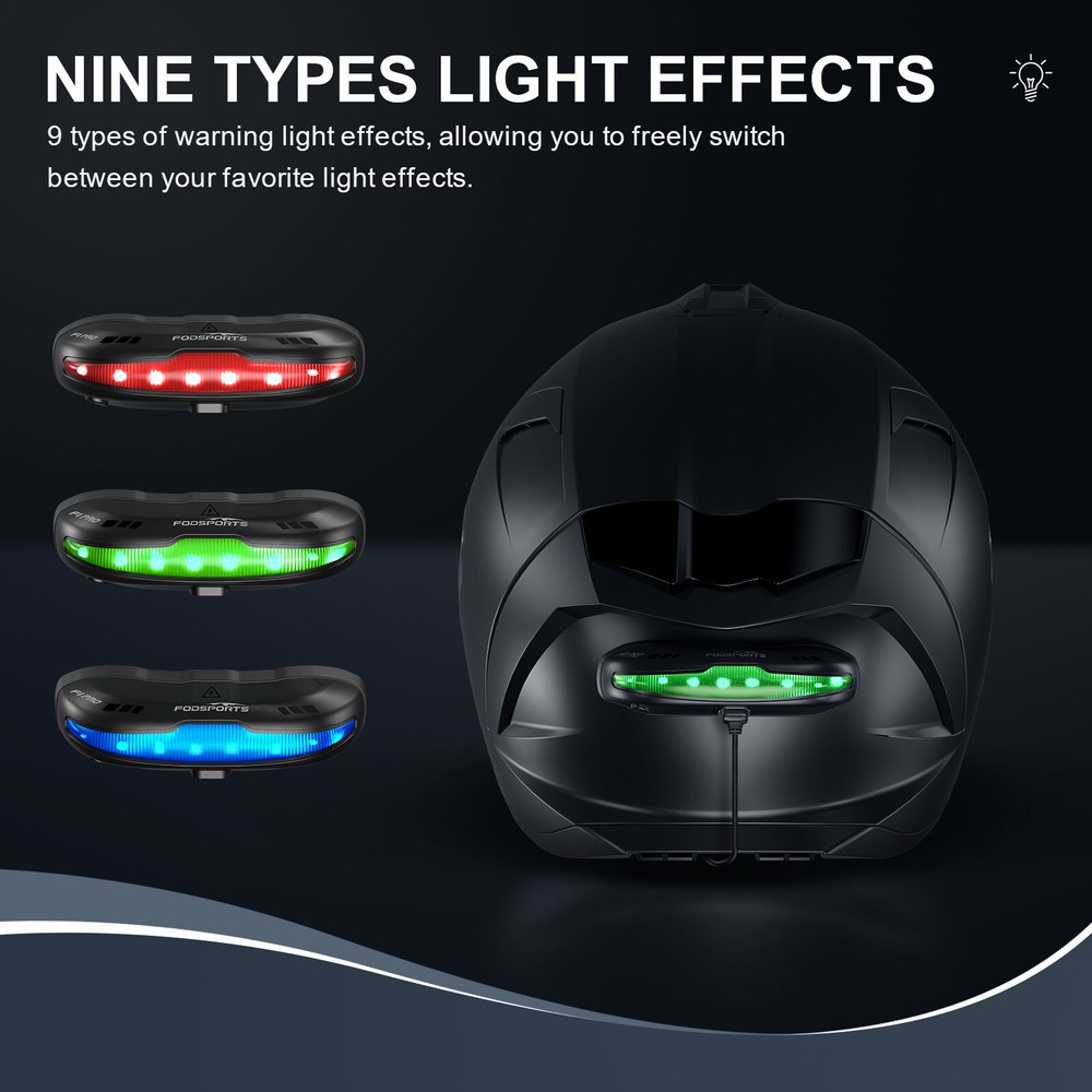 F1 PRO 1000m 2-Way Motorcycle Helmet Intercom Bluetooth Headset & Warning Light