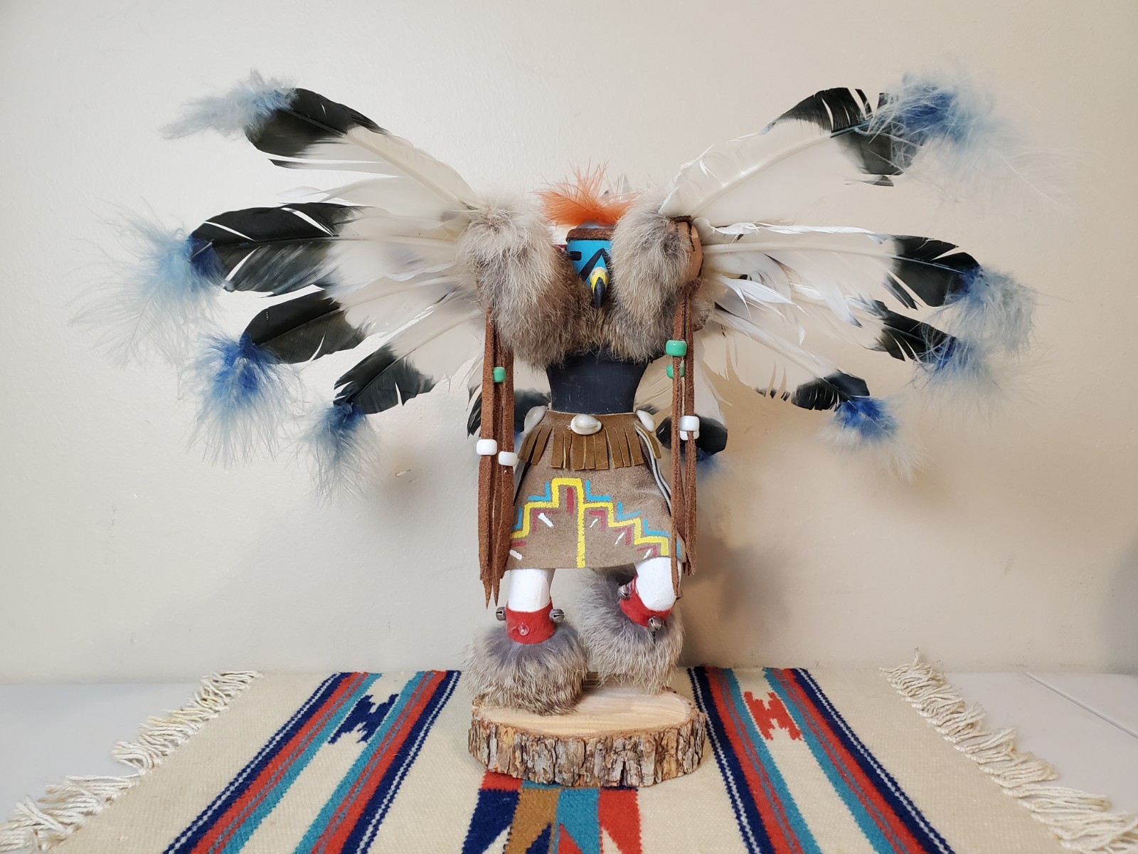Retro Native American Signed Hopi 11" Spread Eagle Kachina Doll