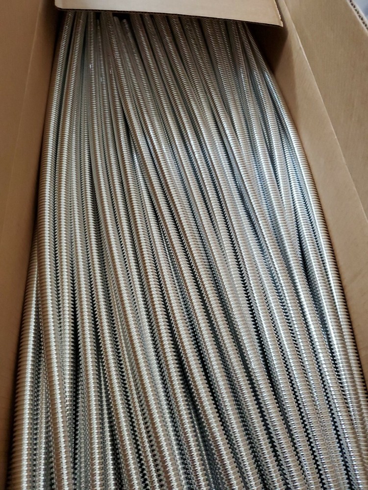 Chrome Wire Loom Split Cable 39" High Temperature Convoshield 1/2in