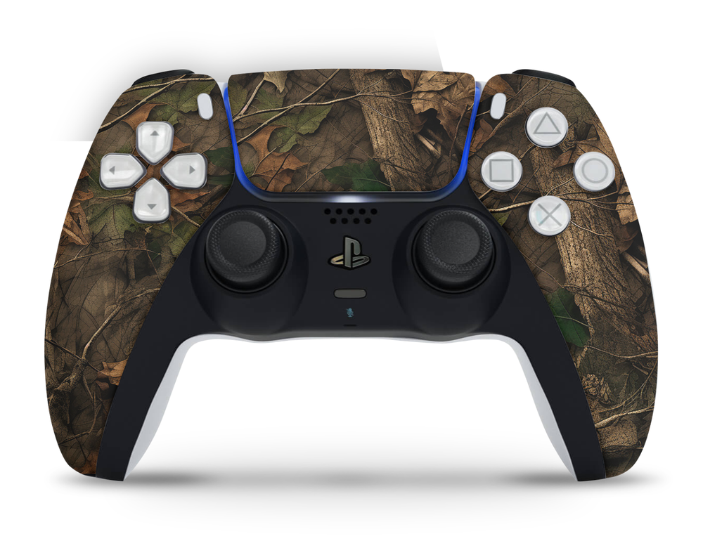PS5 Disc Version Console & Controller Vinyl Skin Decal Wrap Wood Camouflage