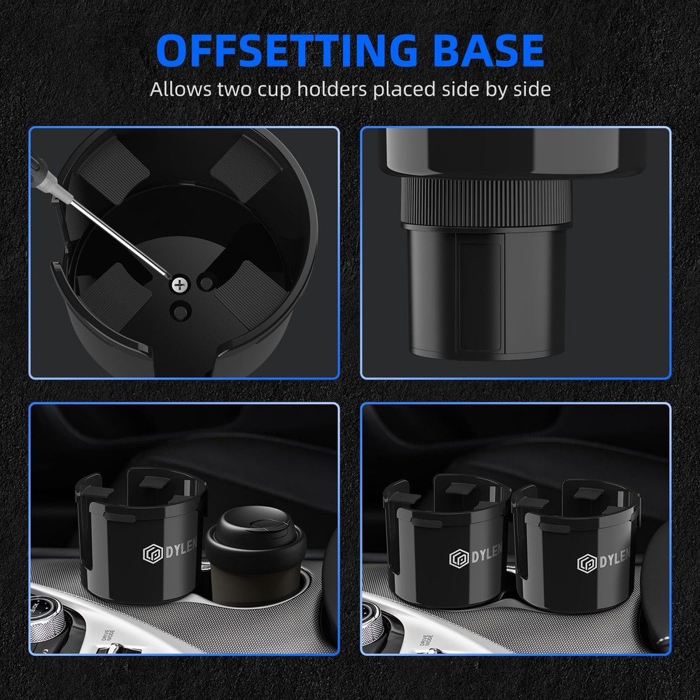 Car Cup Holder Expander, Extender Adapter for with Black