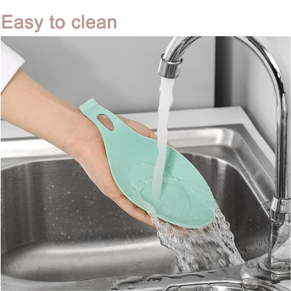 4-PACK Silicone Spoon Rest for Kitchen Counter, Kitchen Gadgets Organizer Kit...