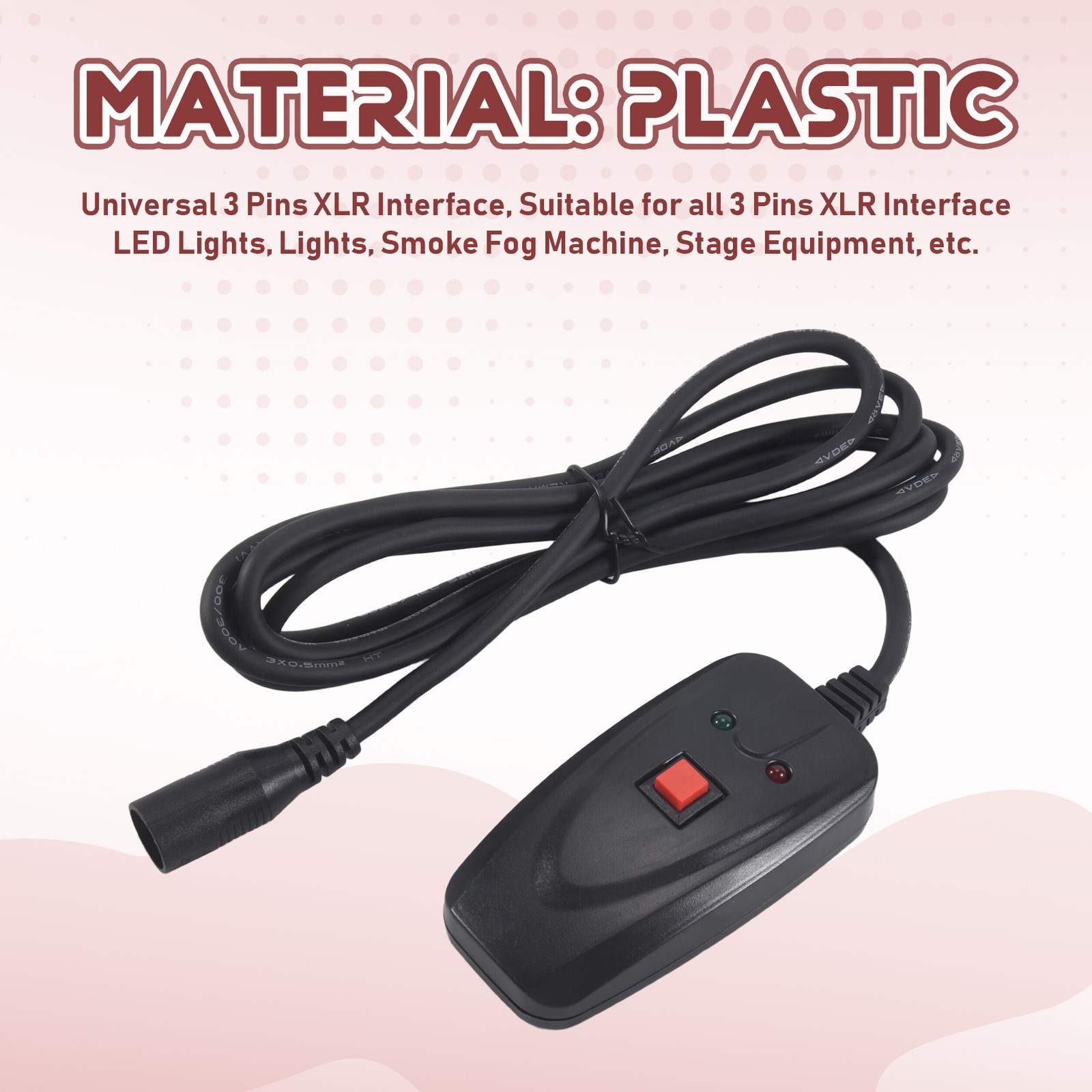 Fog Machine Wire Remote Control Portable XLR for 400W 900W Smoke Machine H5M6