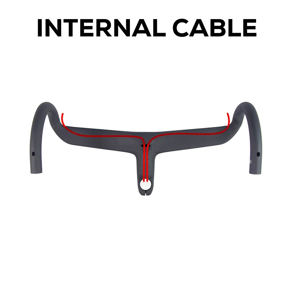 Carbon Fiber Road Bicycle Integrated Handlebars Full Internal Cable Routing