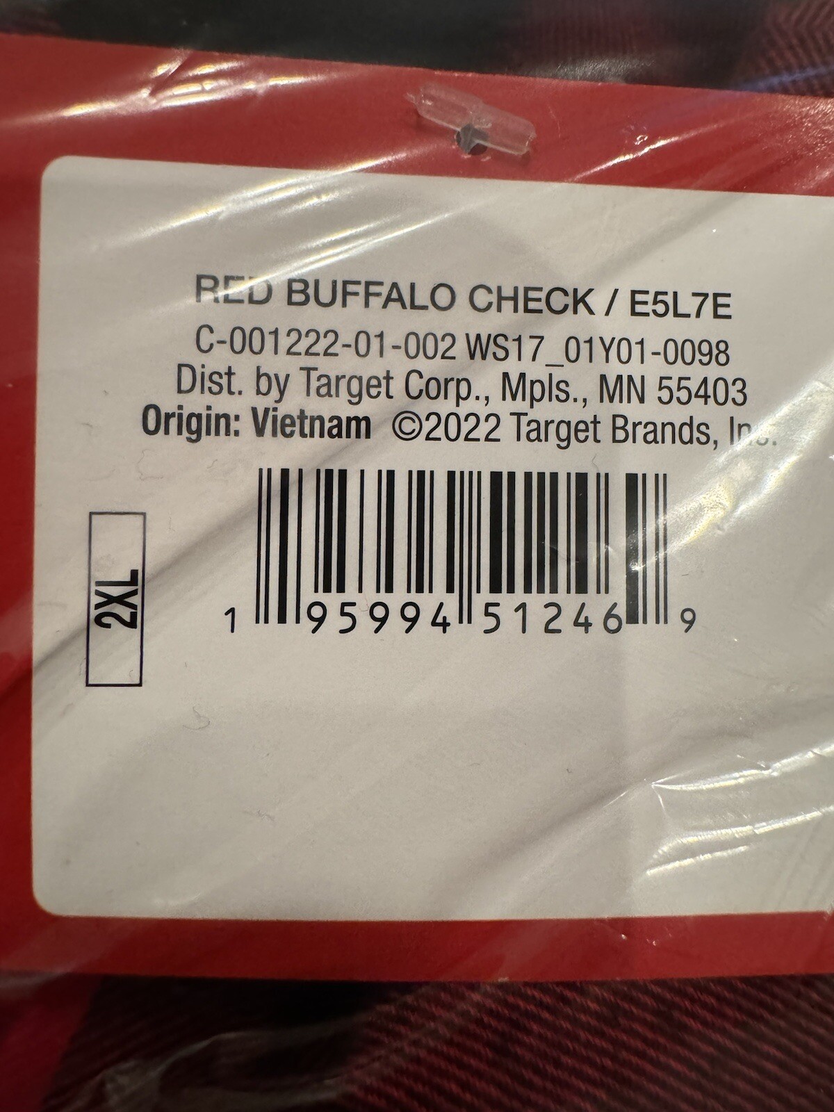 Men's Big & Tall Size 2XL Red Buffalo Check Flannel Pajama Set - Wondershop™ NEW