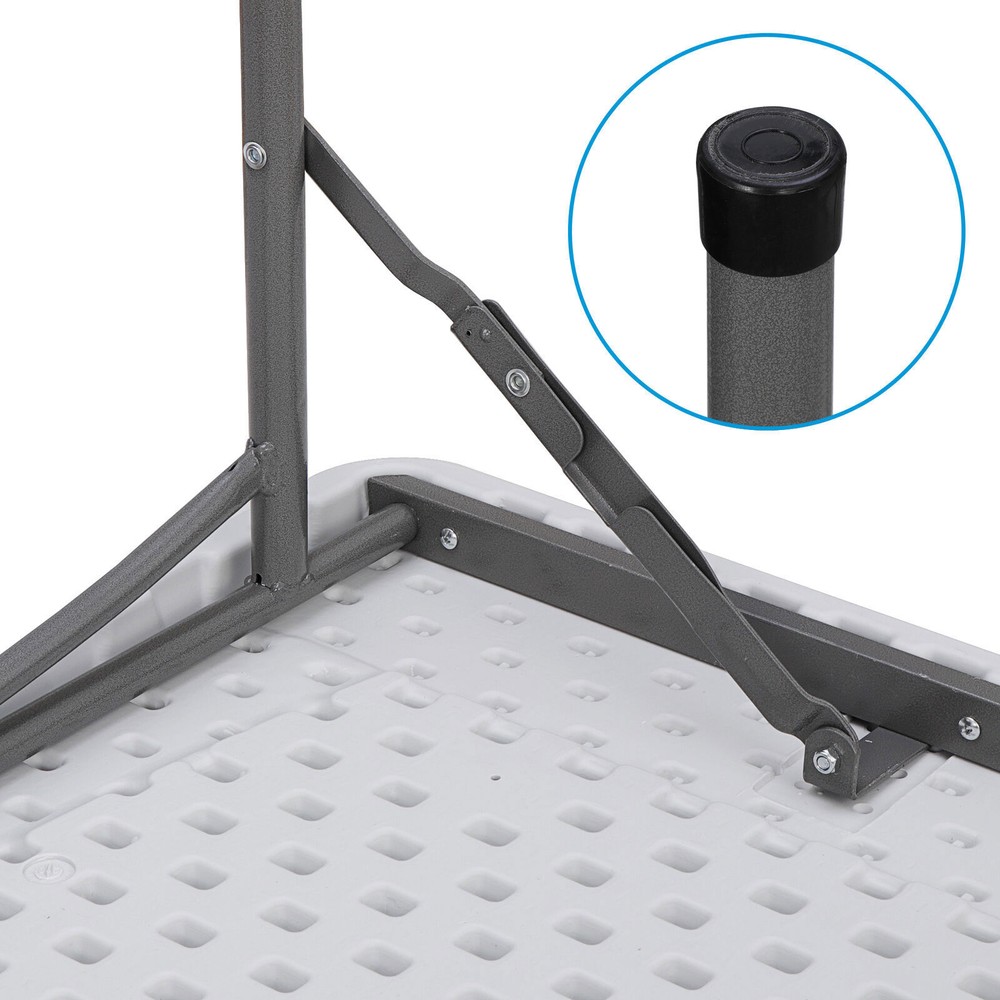 3FT Folding Picnic Table Adjustable Plastic Utility Table for Camping W/ Handle