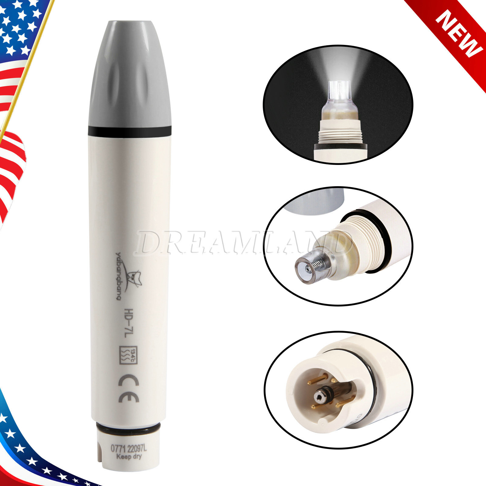 Dental Scaler Handpiece HD-7L for Ultrasonic Scaler DTE D5 D7 LED