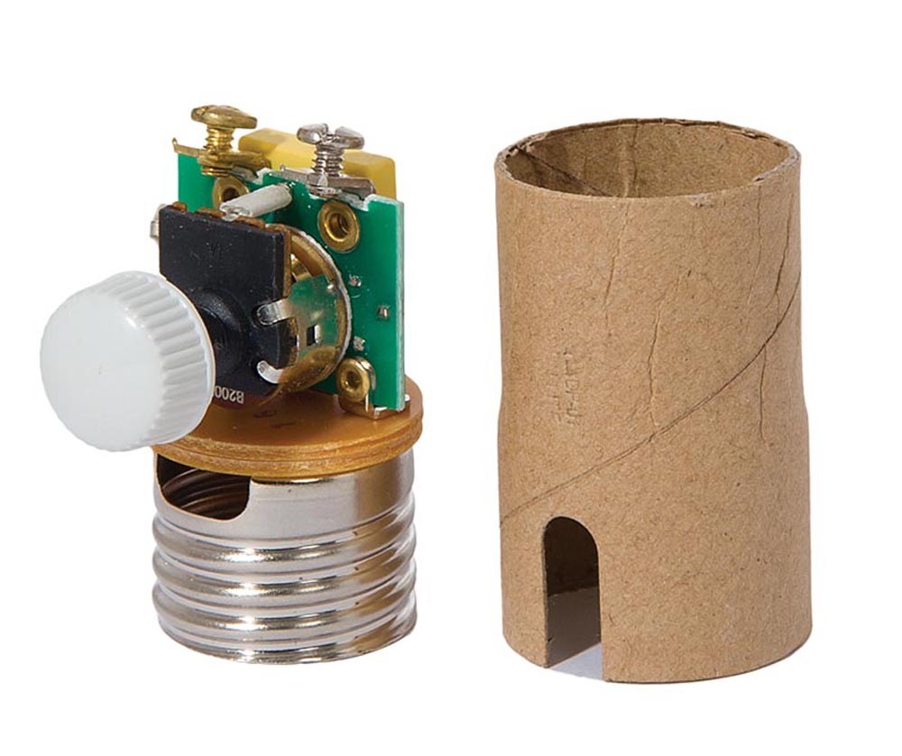 B&P Lamp® Full Range Dimmer Socket Interior with Ivory Knob