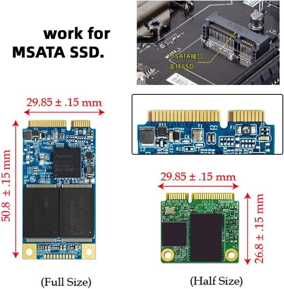 mSATA SSD to 2.5in IDE Enclosure Case White