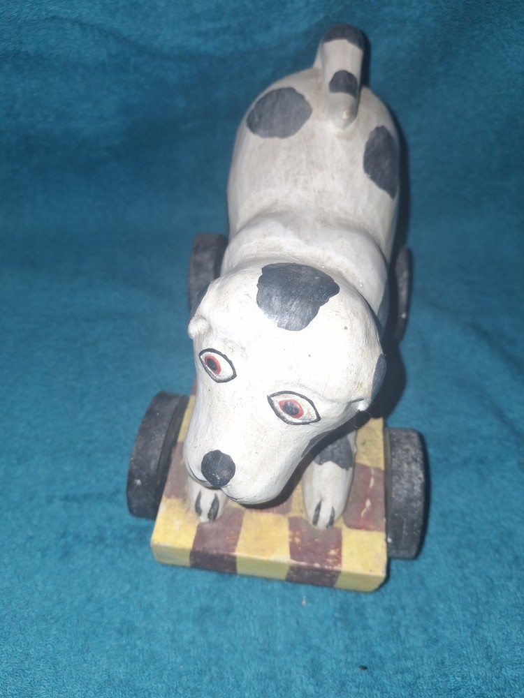 Primitive Hand Carved Hand Painted Pull Toy
