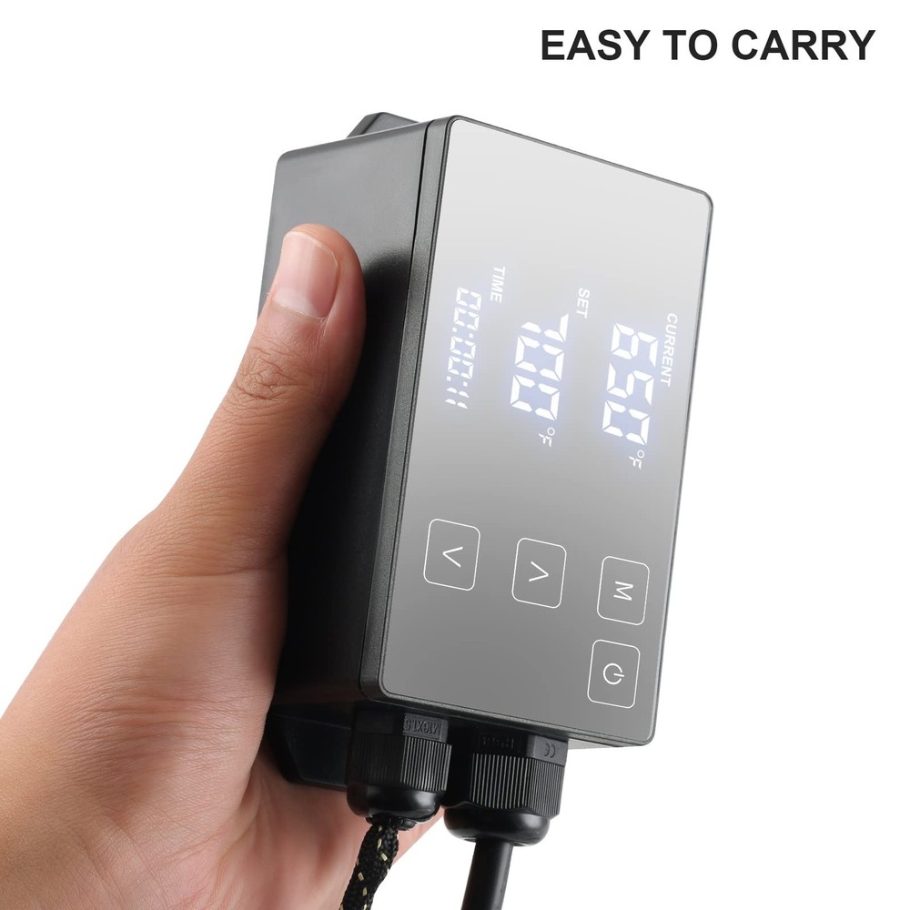 Digital Temperature Controller with Accessories, Black, 110V, Easy to Use