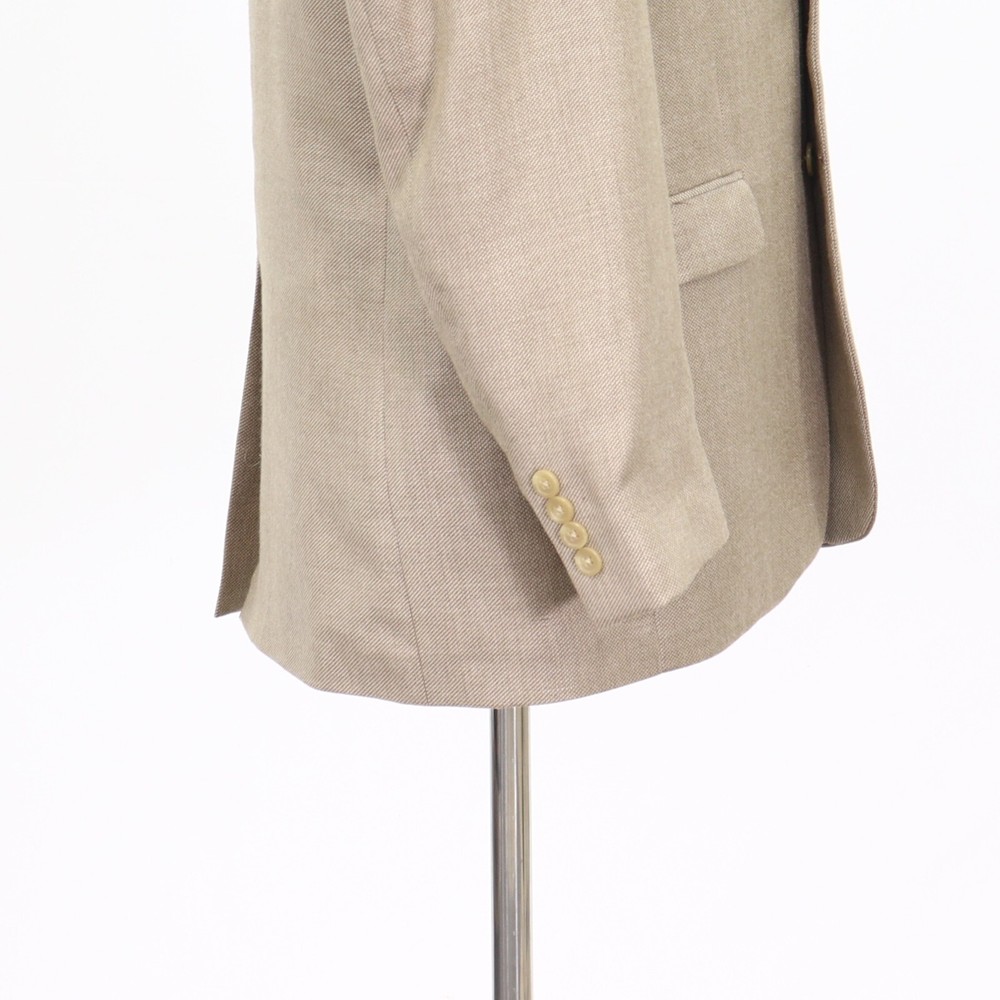 Chaps 42R Beige Sport Coat Blazer Jacket Solid 2B Polyester