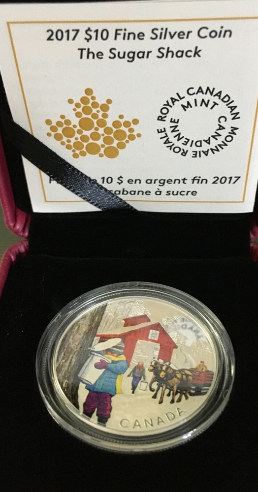 2017 $10 SUGAR SHACK FINE SILVER COLOURED COIN
