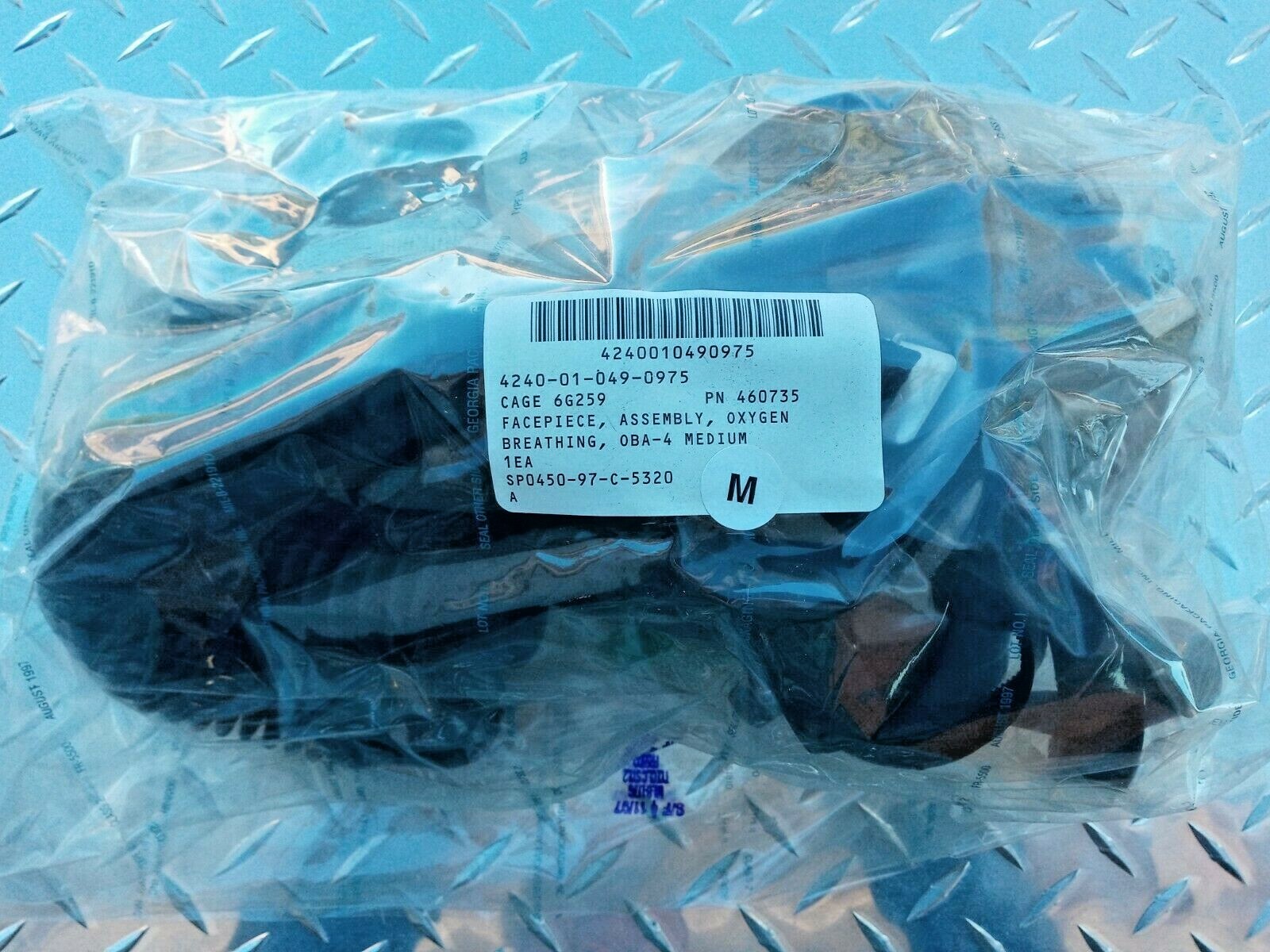 MSA Ultravue Gas Mask/Oxygen Breathing Facepiece OBA-4 Mask and Breathing Tubes