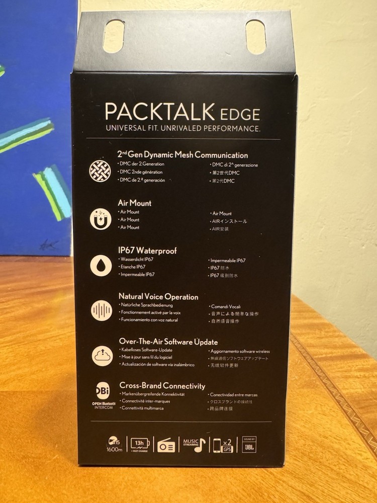 Cardo Packtalk Edge Bluetooth Intercom, Waterproof, JBL 2nd Gen Mesh