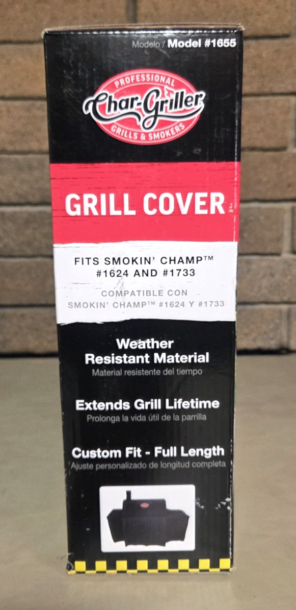 Char-Griller Grill Cover Black 1655 Fits Smokin Champ 1624 & 1733