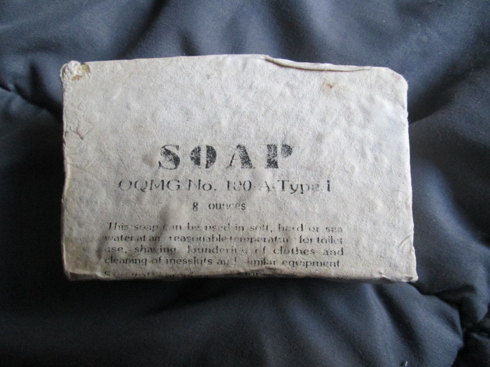 WW2 USGI Soap, Unopened paper wrapper soldiers personal item Type 1.  8 OZ bar