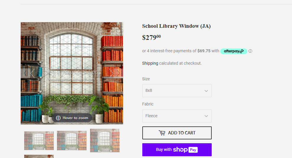 Baby Dream School Library Window 8X8