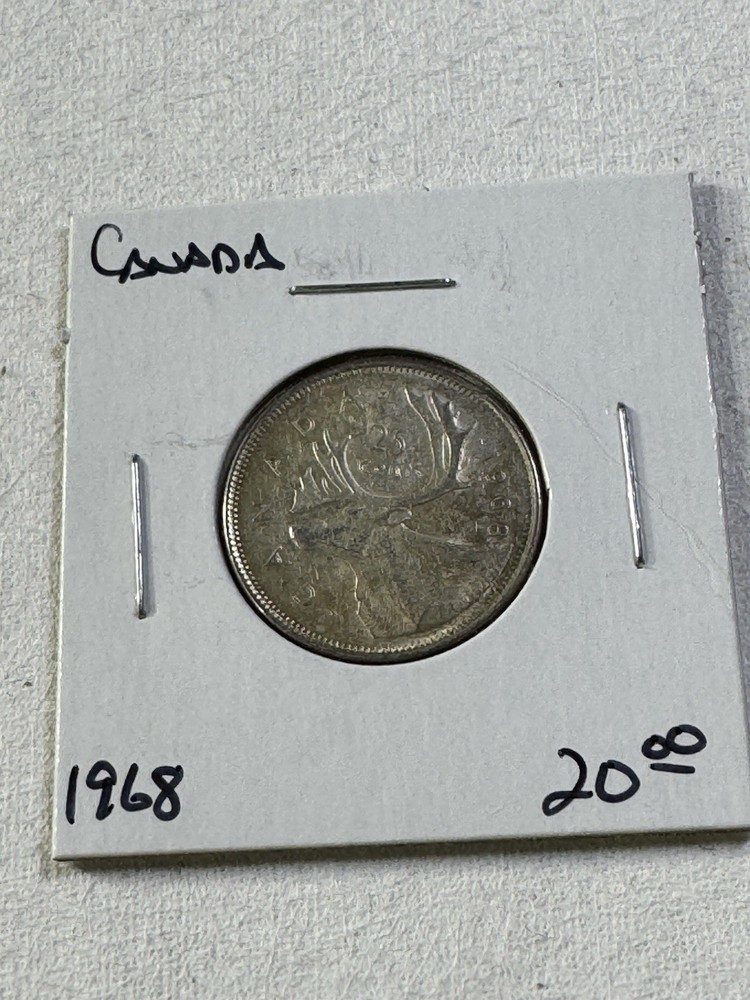 1968 Canada 25 Cents Silver Coin