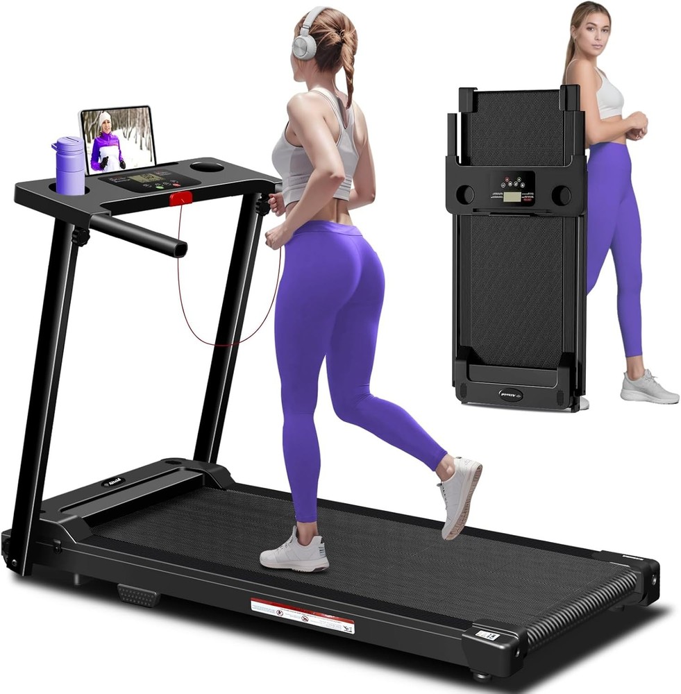 Lightweight Treadmill with LED Display - 12 Programs, Shock Absorbent, Easy Fold