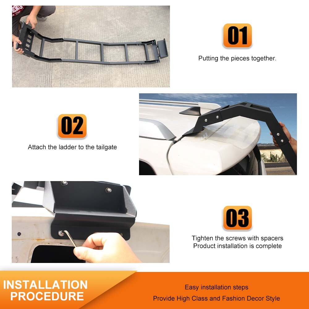 Tailgate Ladders Rear Gate Ladder Kit Left Side Accessories For 4Runner 2010+