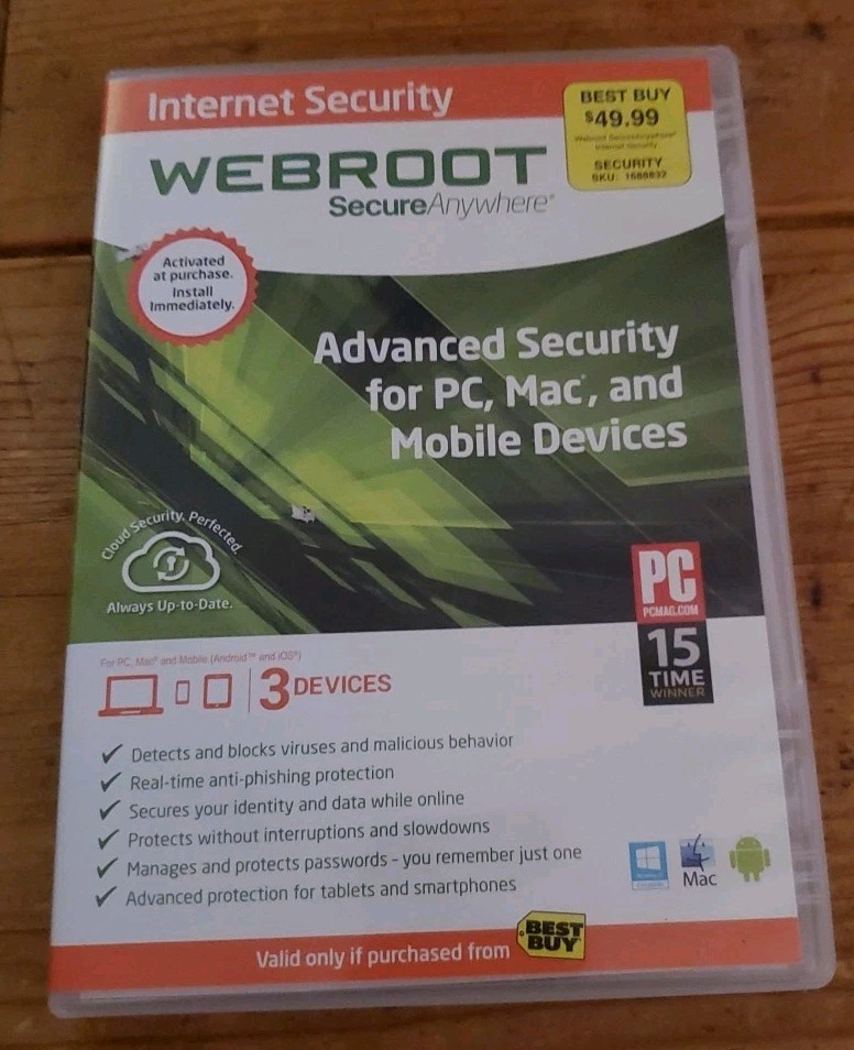 Webroot Secure Anywhere Internet Security Plus (3 Devices)