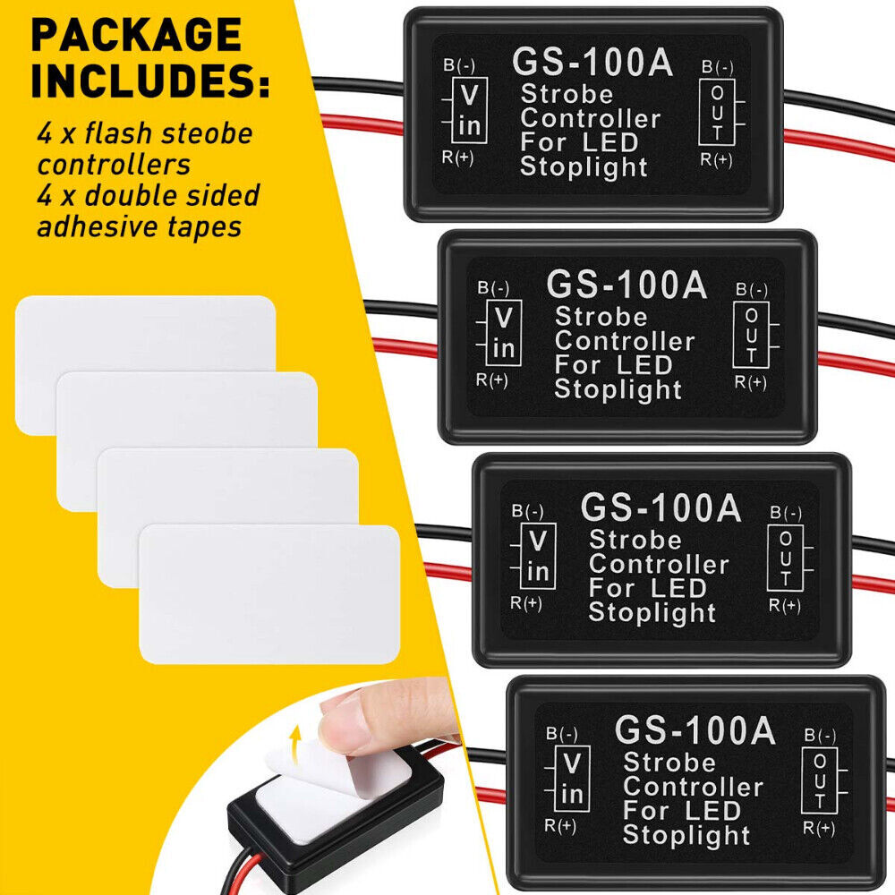 GS-100A Flash Strobe Controller Flasher Module Box For LED Brake Stop Light Lamp