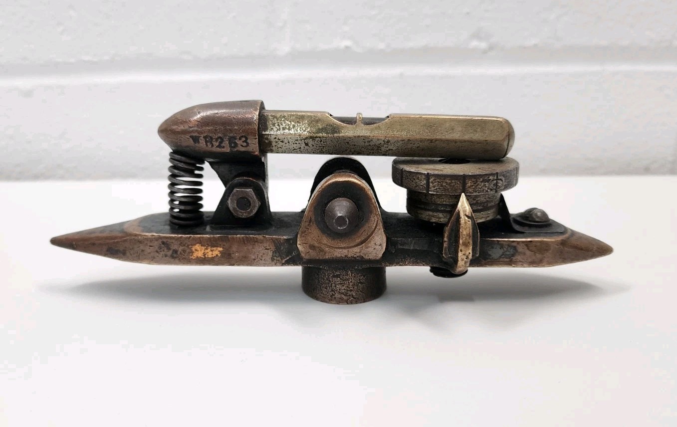 Unusual Bronze Inclinometer w/ Micrometer Adjustment & a Starrett No. 135 Level