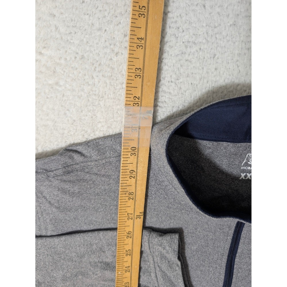 Rhoback Golf 1/4 Zip Pullover Mens XXL Solid Gray L/S Nylon Stretch Performance