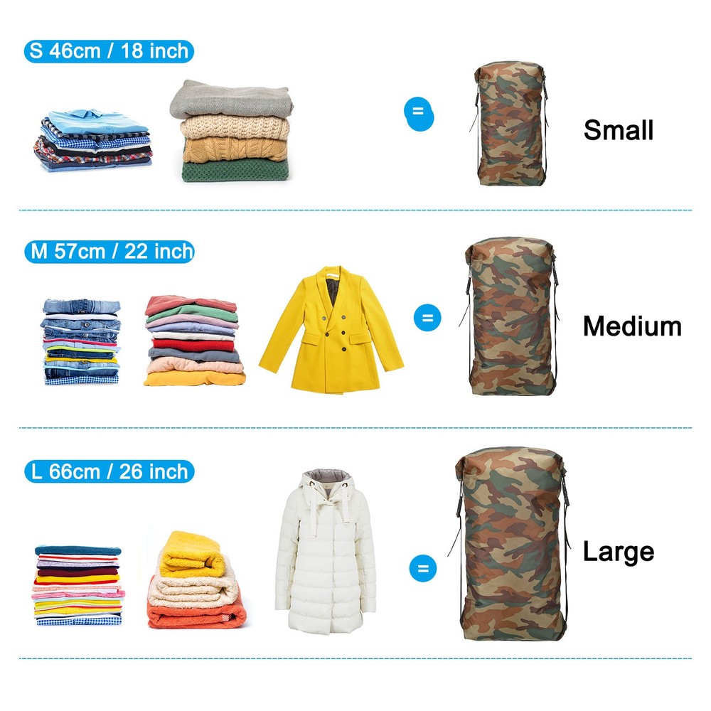 Compression Stuff Sack L Size Waterproof Sleeping Bag Storage Sack Portable Camo