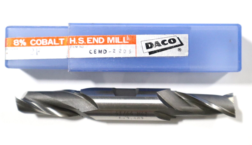 DACO, 41/64", 2 FLUTE, DOUBLE END COBALT ENDMILL C800