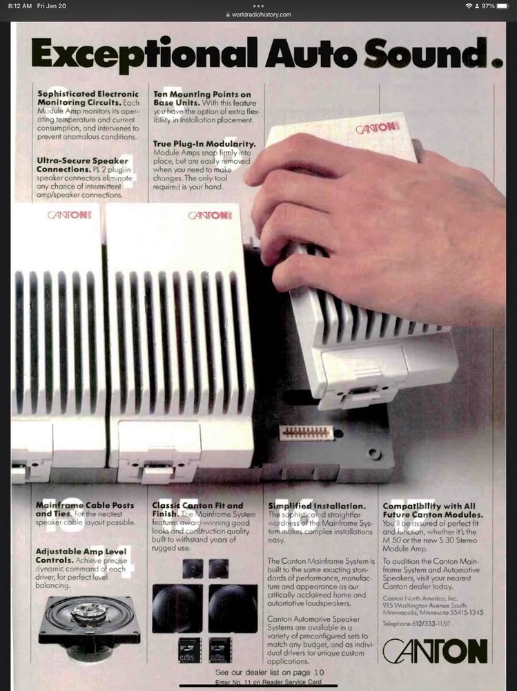 Vintage Canton Mainframe Car Amplifiers