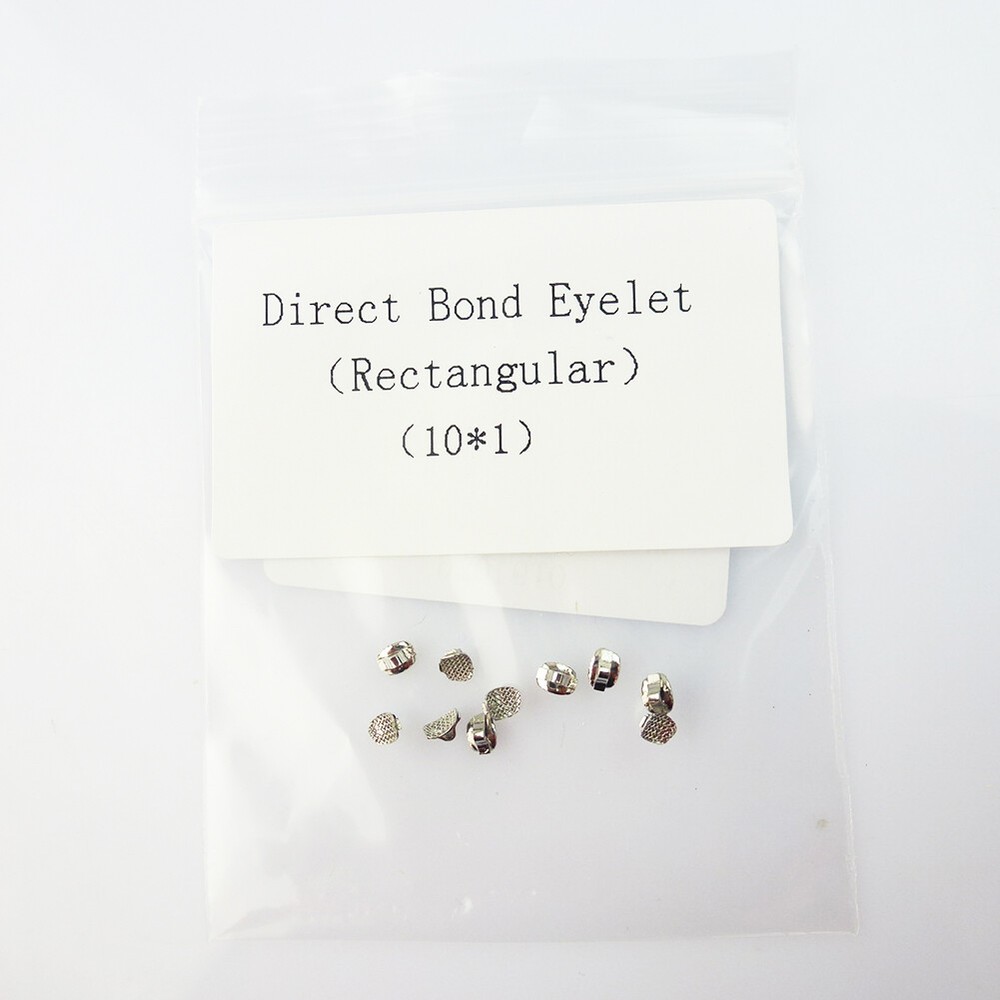 10PCS Orthodontic Lingual buttons Round/Rectangle Direct Bond Eyelets mesh base