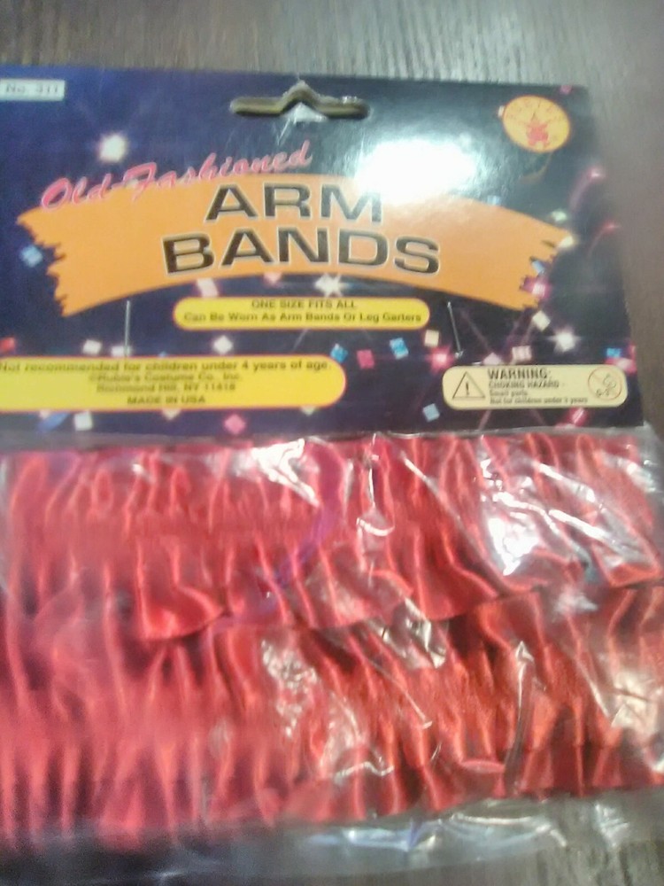 Shop~Garter/ Arm Bands Solid Red Satin Old Fashioned