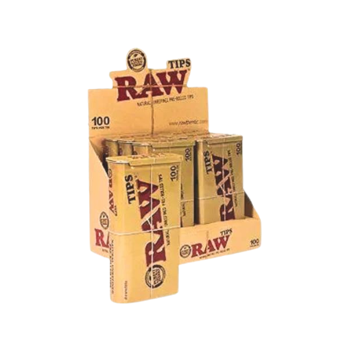 RAW Metal TIn 100 Pre Rolled Tips-6Tin per display