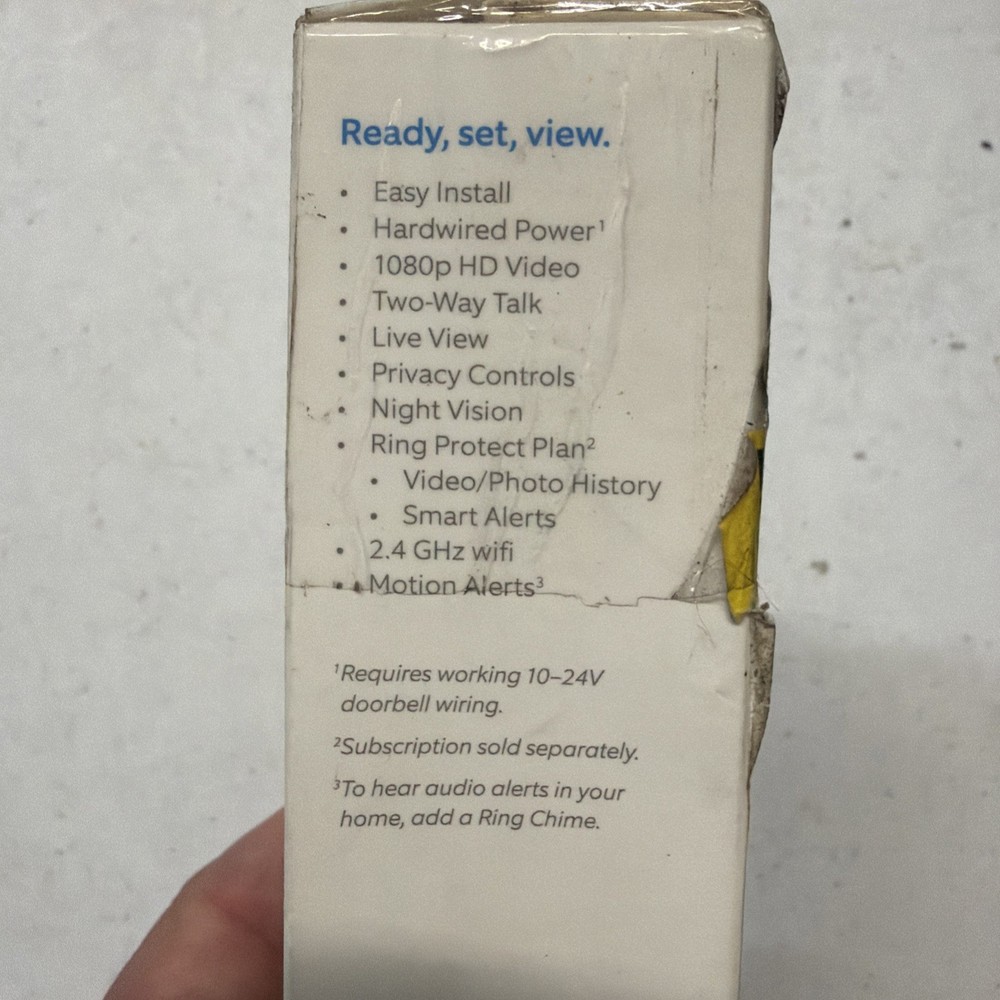 Bundle Ring Wired Doorbell Camera & Ring Doorbell Chime - Ready For Setup