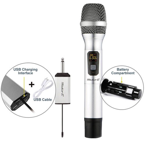 Studio Z GWR101 UHF Wireless Microphone - Silver